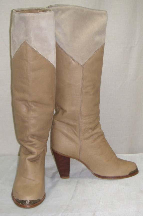 Vintage Zodiac Tall Boots 6 1/2M Leather Suede Fas