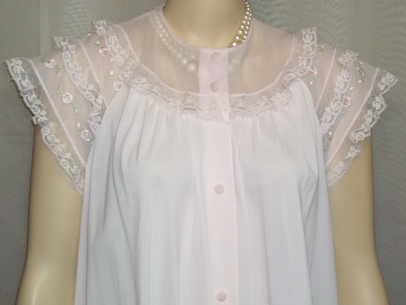 Vintage Shadowline Pink Robe Peignoir Nightgown Nylon Medium | Etsy