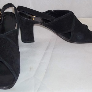 Vintage 1960-tals Amalfi italienska Zeus läder peep öppen tå pumps 7 skor