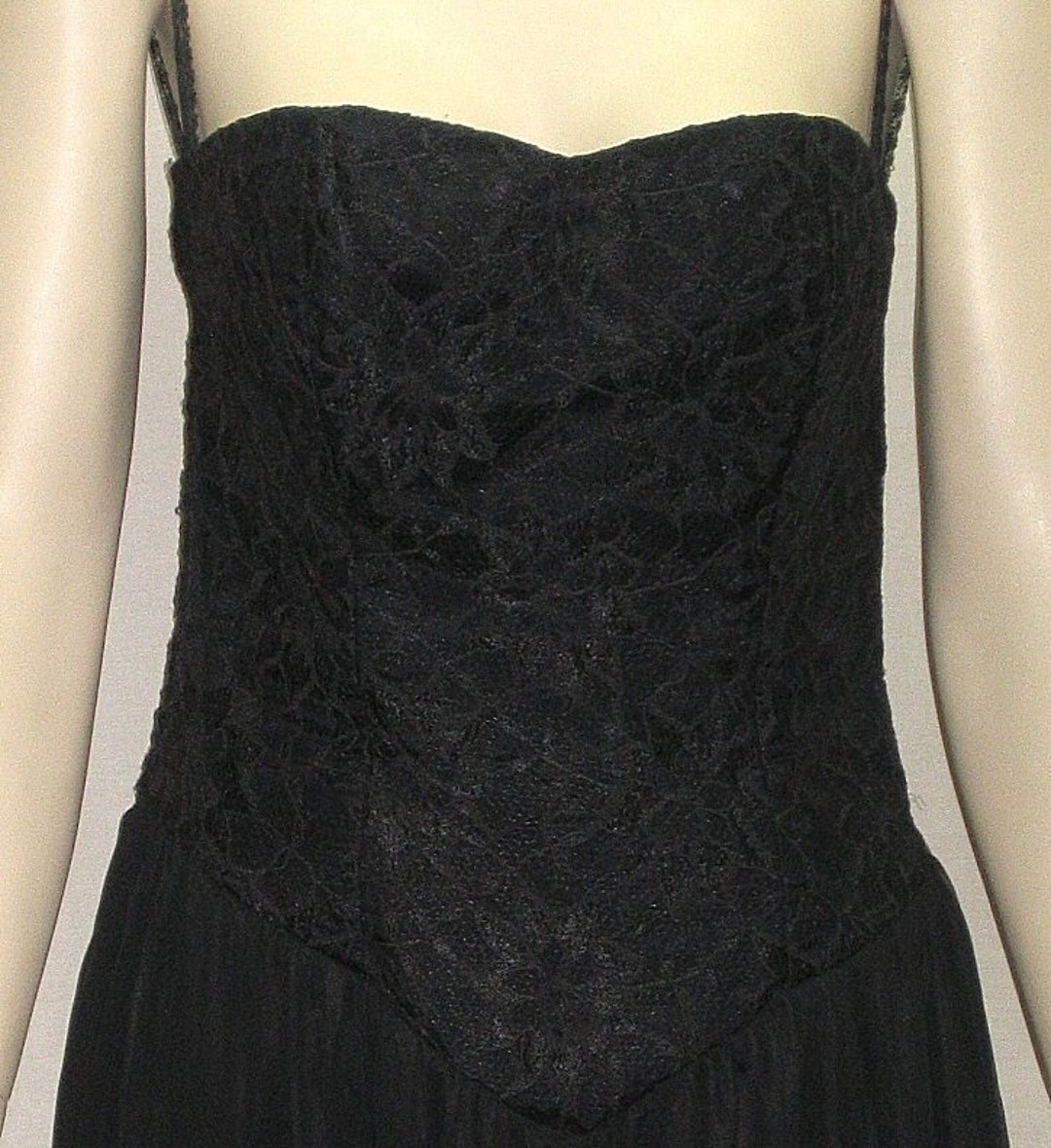 Vintage 1980's Positively Ellyn Strapless Lace Overlay Dress Cocktail ...