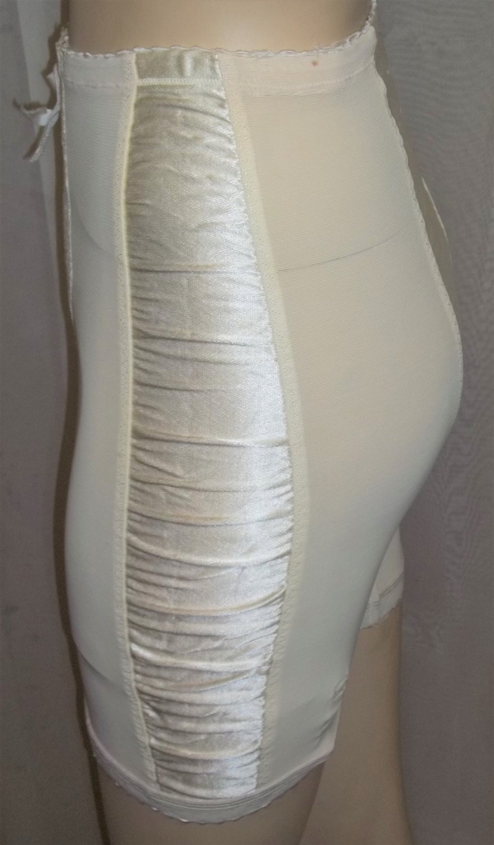 Vintage Scamps Girdle Zipper Satin Panel Metal Garters Large Etsy