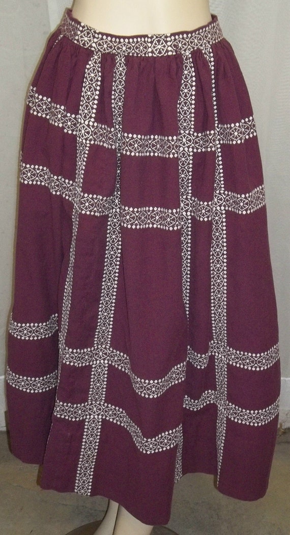 Vintage Peasant BOHO Bohemian Midi Skirt Size Smal