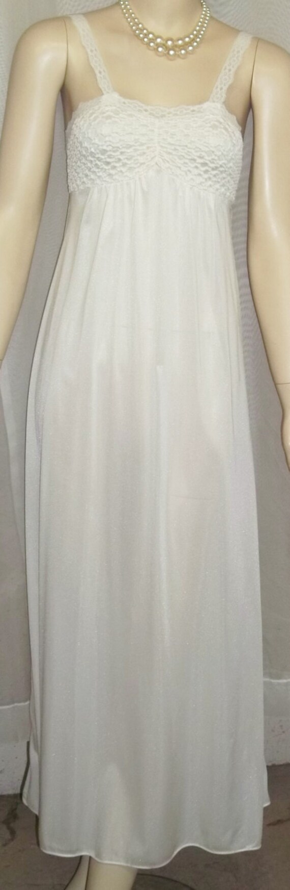Vintage Kayser Nylon Smocked Nightie Long Nightgown Petite Etsy UK