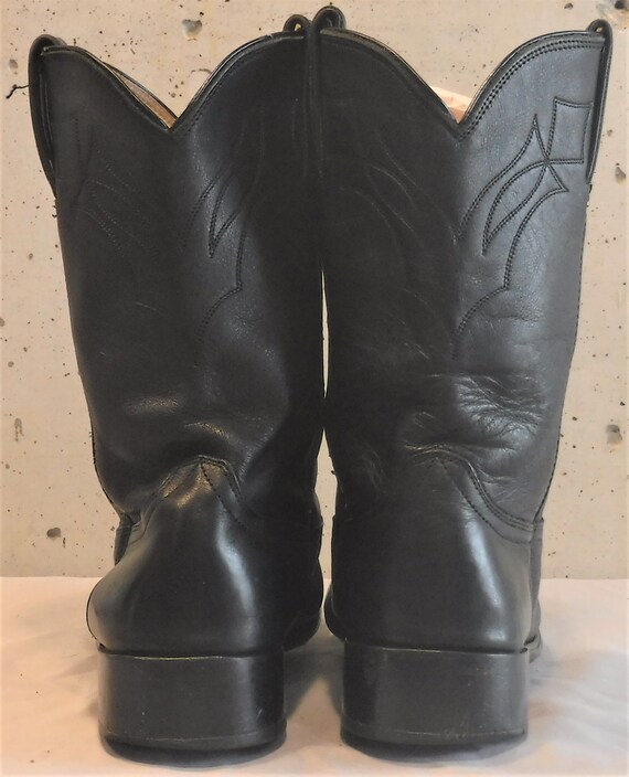 Vintage Durango Mens Roper Leather Black Cowboy W… - image 4