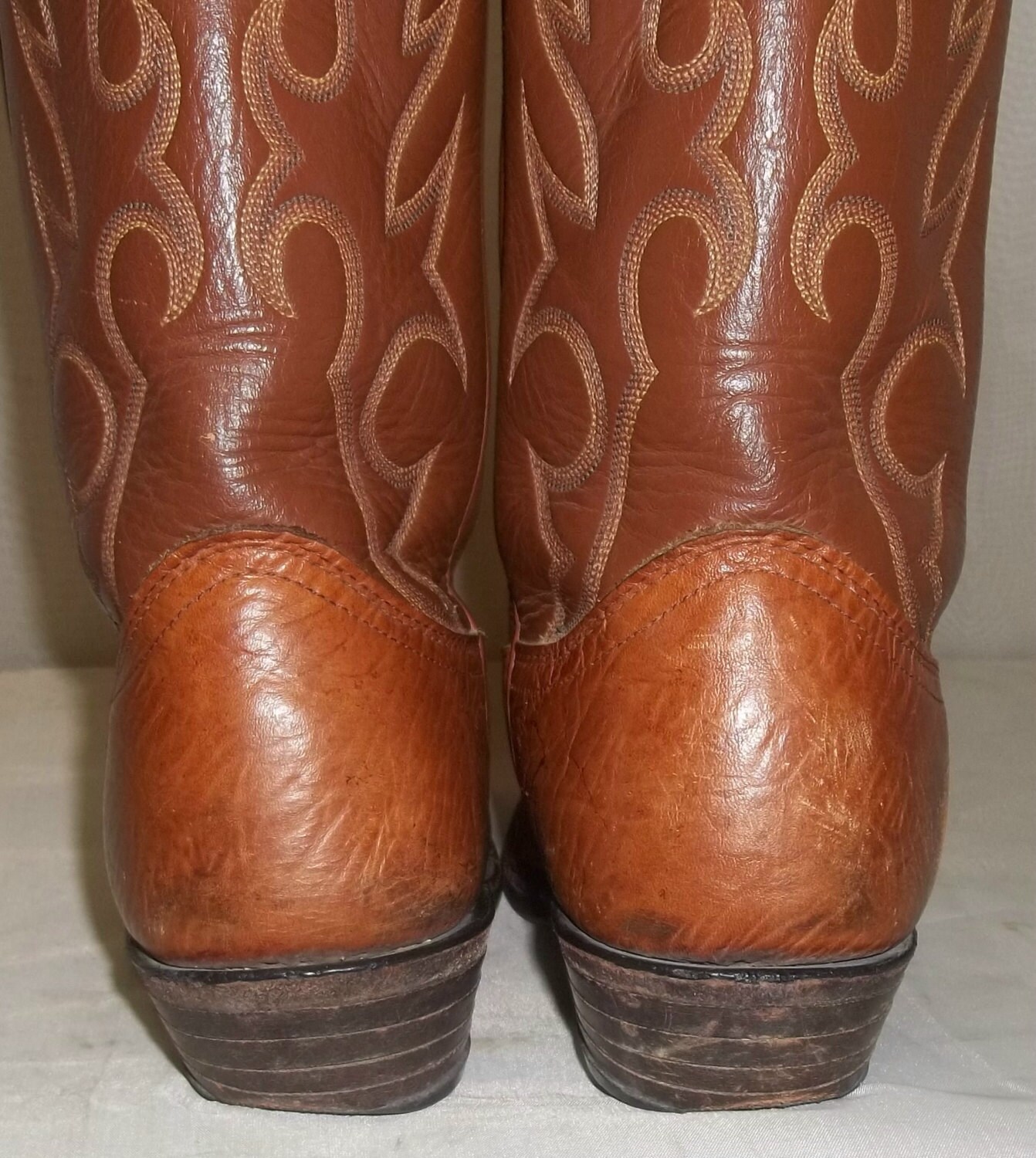 Bottes de cowboy vintage brodées hautes - INSFITY - Jaune - Cuir