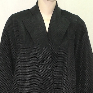 Vintage 1950&#39;s Mar-Del Modes Size 10 Swing Coat Jacket Grossgrain Black Medium