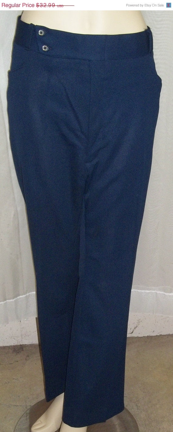 Vintage Mens Haggar Mod Retro Navy Blue Polyester 