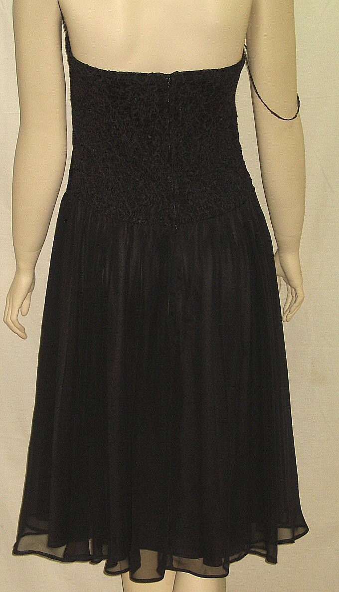 Vintage 1980's Positively Ellyn Strapless Lace Overlay Dress Cocktail ...