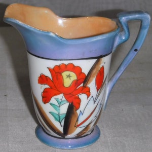 Vintage Lusterware Creamer Pitcher Iris Flower Floral