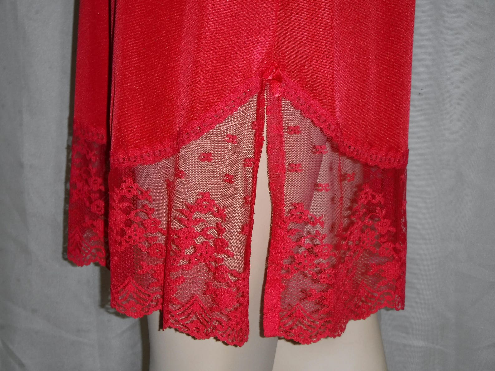 Vintage Vanity Fair Red Half Slip Nylon Lace Petite Tall Etsy