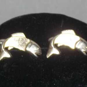 Vintage Swank Wide Mouth Bass Fish Fisherman Cuff Links Cufflinks Gold Tone