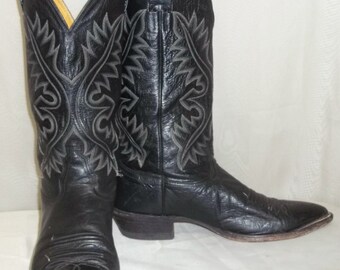 Vintage Mens Nocona Lizard Leather Cowboy Western Boots 9 1/2D | Etsy