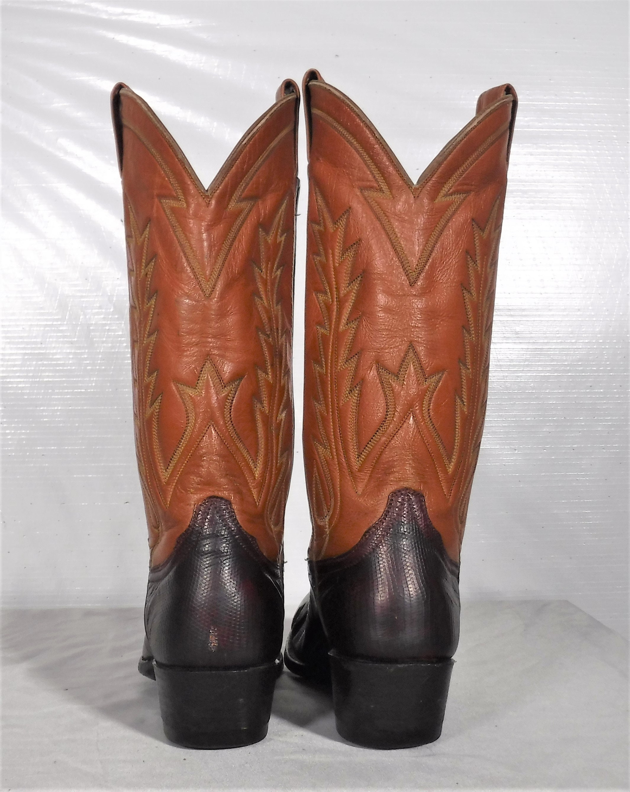 Vintage Great American Boot Company Women's Lizard Exotic Leather Cowboy Western Boots 7 1/2 B