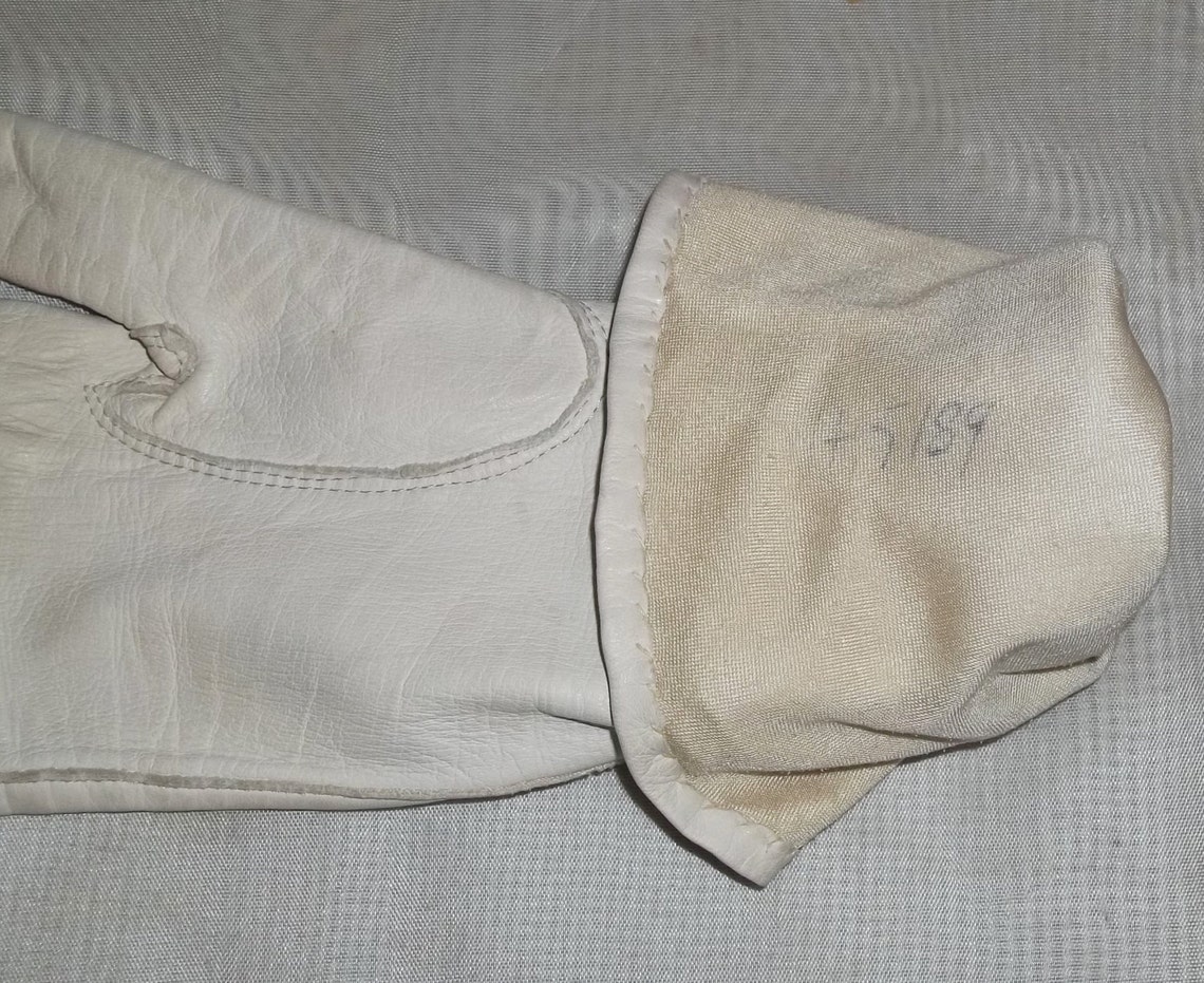 Vintage Kidskin Kid Skin Leather Opera Gloves 7 Long White Etsy