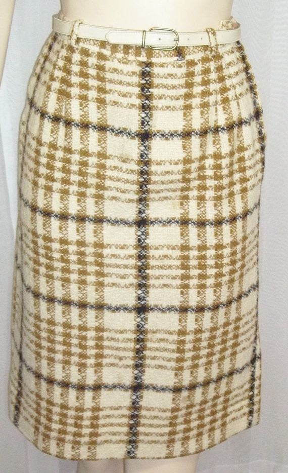 Vintage Wool Pencil Wiggle Secretary Skirt 1950's… - image 1