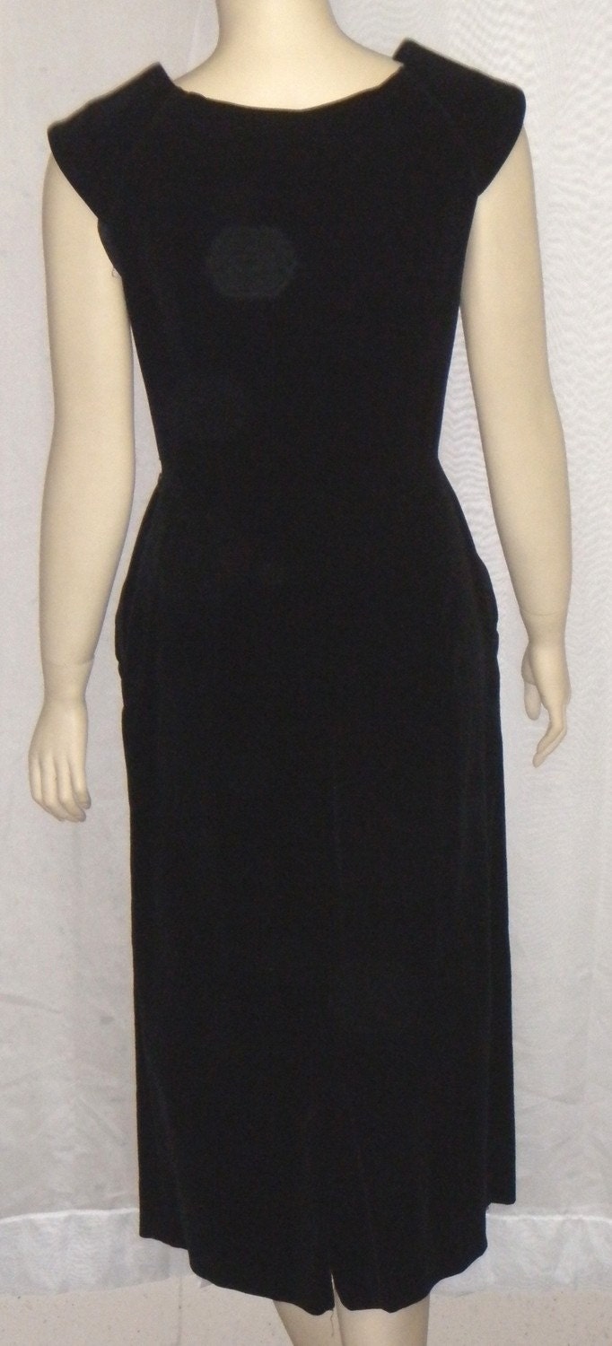 Vintage Tabak 1960's Wiggle Dress Black Velveteen Small - Etsy