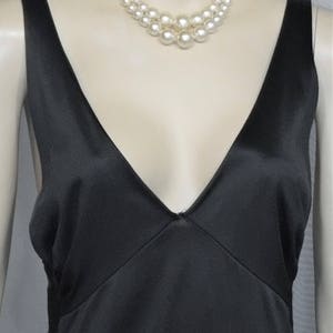 Vintage Glydons Hollywood Long Lacy Black Nightie Nightgown Nylon Medium