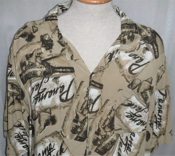 Men's Panama Jack Island Rum Pirate Buried Treasure Hawaiian Aloha Shirt 3XL Rum