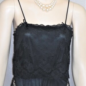Vintage Deena Lingerie Black  Nylon Lace Teddy Small Romper Lacy