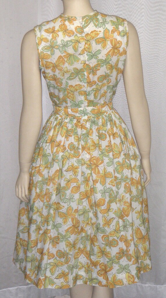 Vintage 1950's Butterfly Women's Day Dress Small … - image 4
