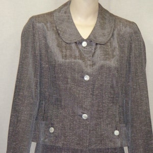 Vintage 1940&#39;s Handmacher Career Suit Skirt Blazer Jacket Silk Tweed Small Harzfeld&#39;s