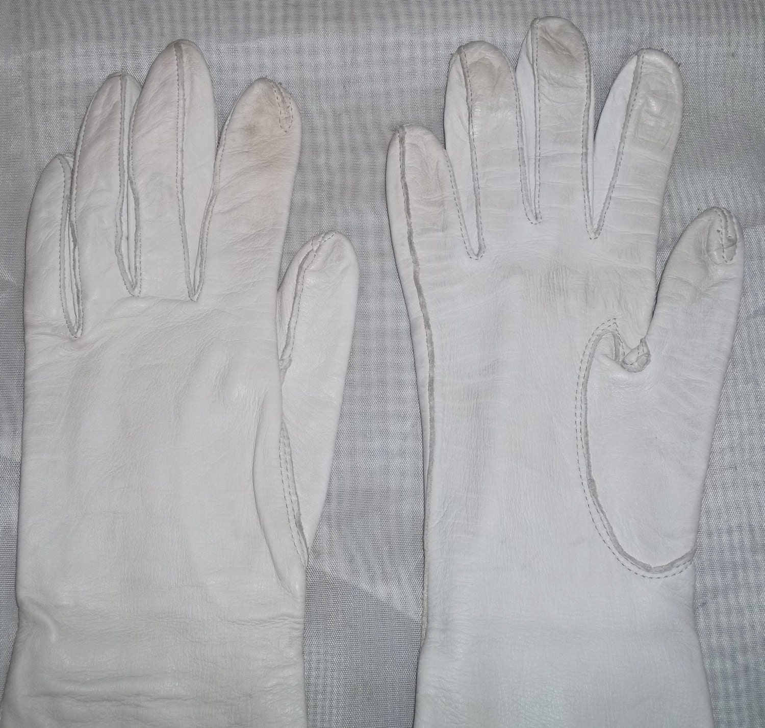 Vintage Kidskin Kid Skin Leather Opera Gloves 7 Long White Etsy