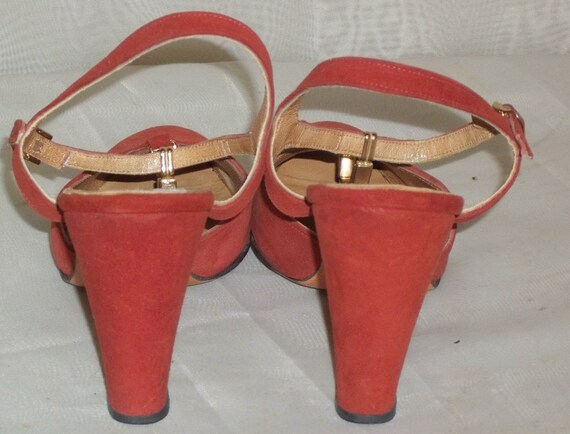 Vintage D'Antonio T-Strap Mary Janes Suede Heels … - image 3