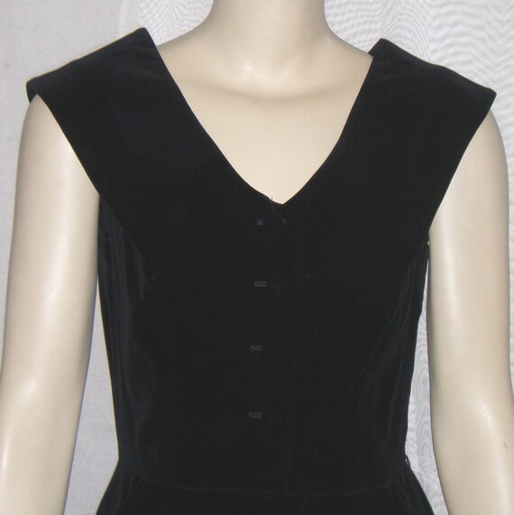 Vintage Tabak 1960's Wiggle Dress Black Velveteen