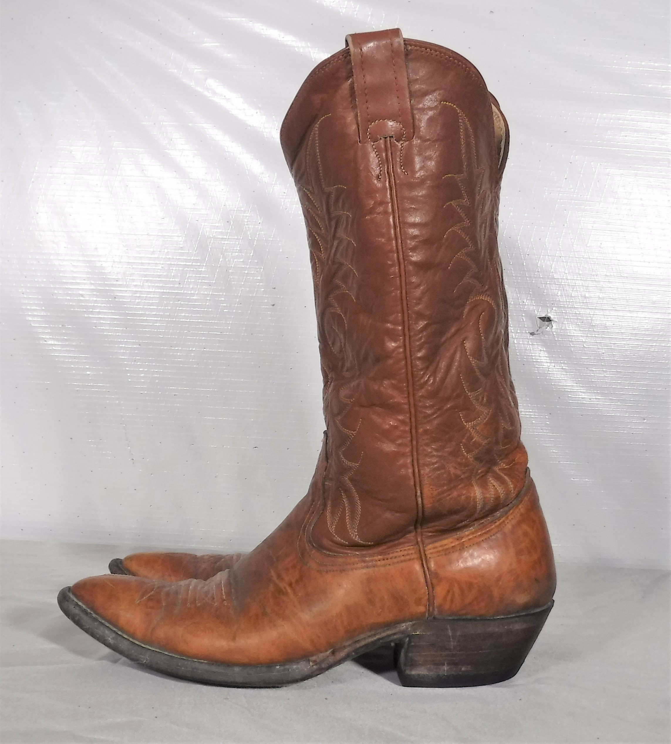 Vintage Men's Nocona Leather Cowboy Western 8 D Tan Brown | Etsy