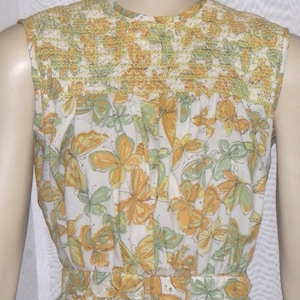 Vintage 1950's Butterfly Women's Day Dress Small Medium image 1