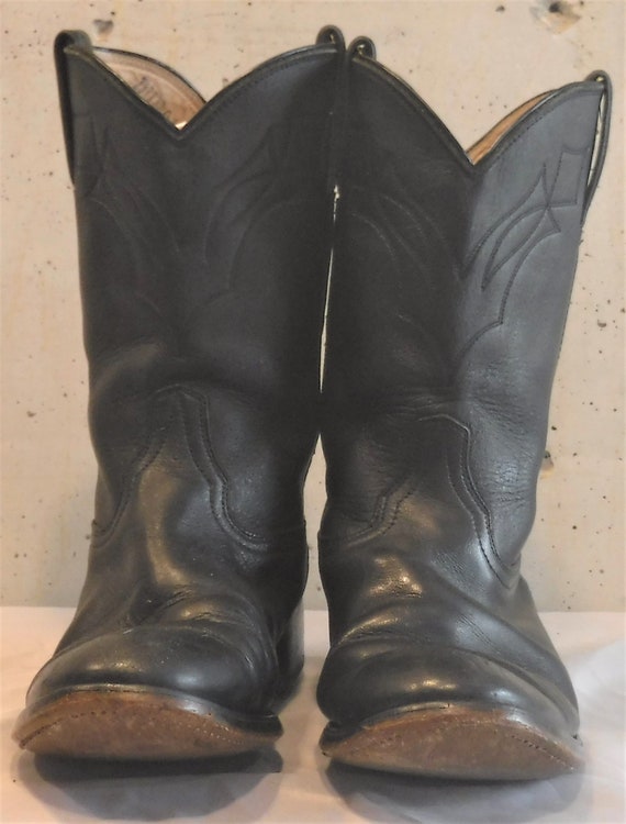 Vintage Durango Mens Roper Leather Black Cowboy W… - image 2