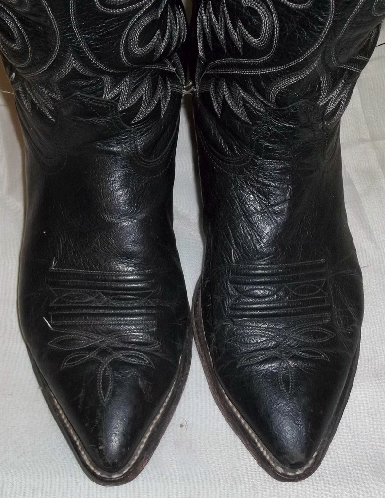 Vintage Mens Nocona Leather Cowboy Western Boots 9 1/2D Black - Etsy