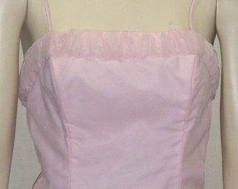 Vintage 1950's Prom Party Formal Pink Dress Small Full Circle Tall Long