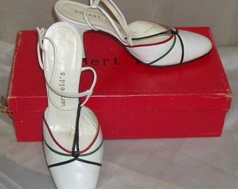 Vintage 1960's Herbert Levine Leather Heels Shoes Pumps 7 M w/box