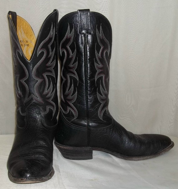 Vintage Mens Nocona Leather Cowboy Western Boots … - image 1