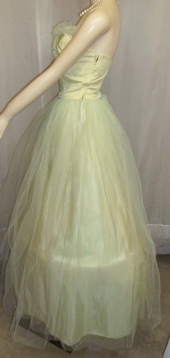 Vintage 1950's Tulle Lace Strapless Bombshell Prom Party - Etsy