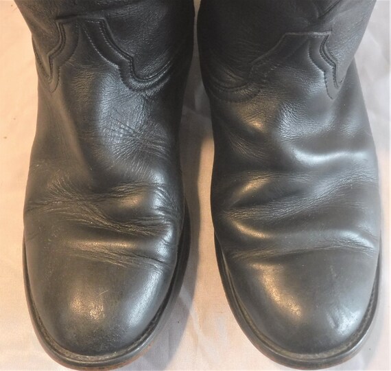 Vintage Durango Mens Roper Leather Black Cowboy W… - image 6