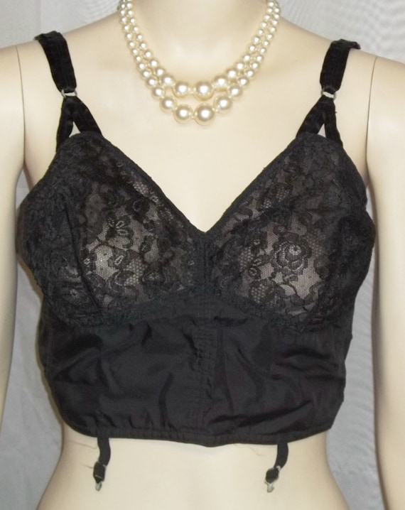 Vintage Lily of France Lilees Bullet Bra Long Line Pin-up 36 37 