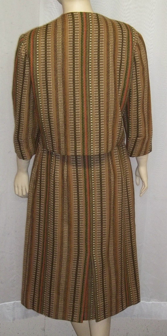 Vintage 1940's 1950's Wool Career Dress Suit Medi… - image 4