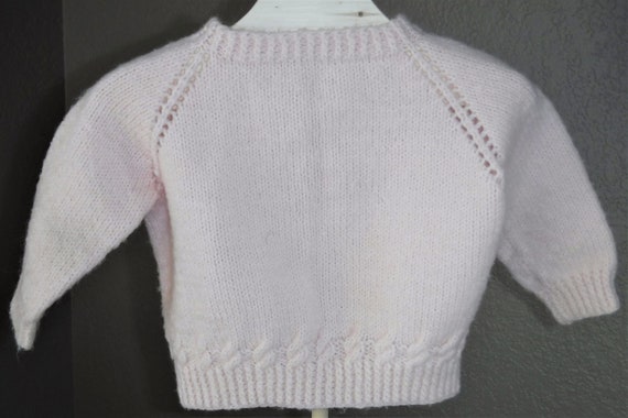 Vintage Pink Baby Infant Doll Girls Sweater Cardi… - image 2