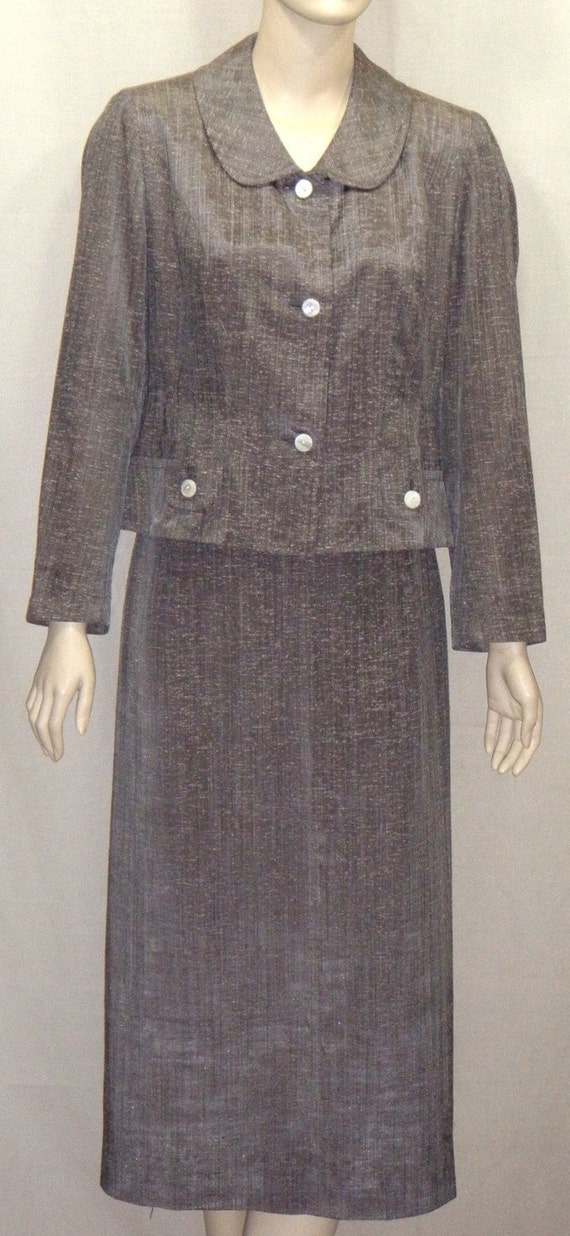 Vintage 1940's Handmacher Career Suit Skirt Blaze… - image 2