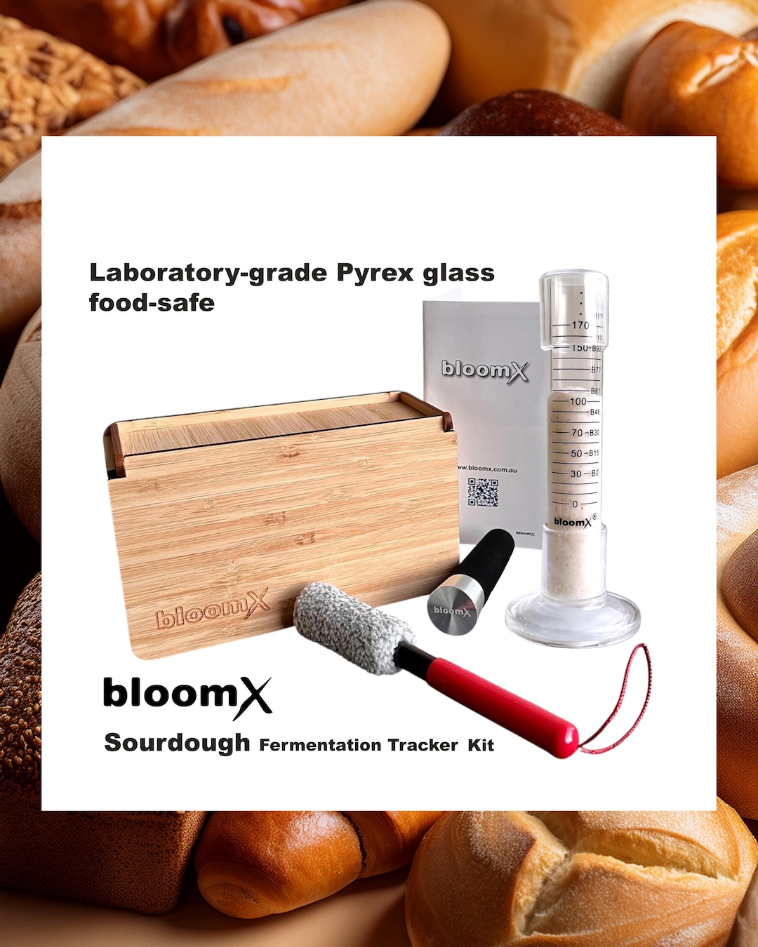 Bloomx Sourdough Fermentation Tracker | Aliquot Jar + Bamboo Box ...