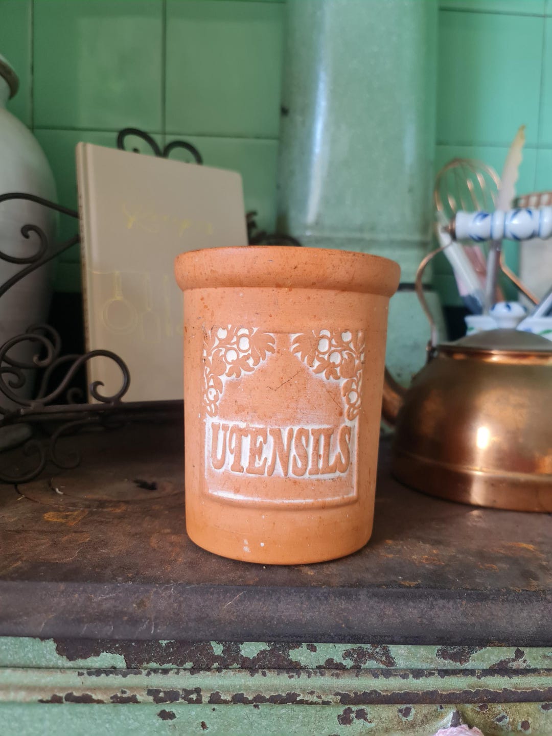 Bessemer Terra Cotta Utensils Pot - Etsy