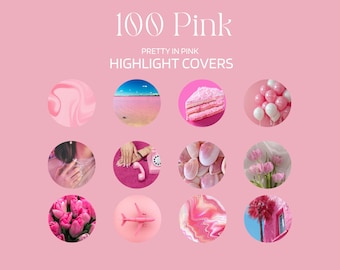 100 Pink Instagram Highlight Covers | Icons Set for Instagram Stories | Aesthetic Social Media Branding | Digital Download
