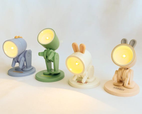 Mini Animal LED Desk Lamp: Portable Bunny & Dino Night Light