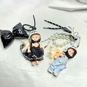 Helmet Doll Keychain – Mini Blonde Doll, Bag Accessory