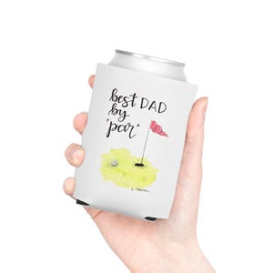 Golf-Themed Can Cooler - Best Dad by Par, Father&#39;s Day Gift, Golf Lover&#39;s Accessory, Personalized Drink Holder, Summer BBQ Essential
