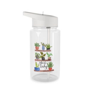 Botella de agua Tritan Plant Lady: hidratación ecológica, regalo perfecto para amantes de las plantas, la jardinería, la decoración del hogar, el fitness y los cumpleaños.