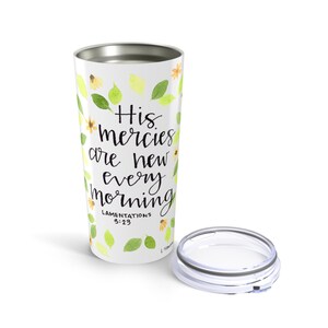 Vaso de acuarela con escritura floral amarilla de 20 oz