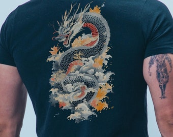Kiryu Kazuma T-Shirt, Dragon Tattoo Unisex, Inspiriert von Yakuza, Like a Dragon, Coole Japanische Streetwear, Einzigartige Herrenmode